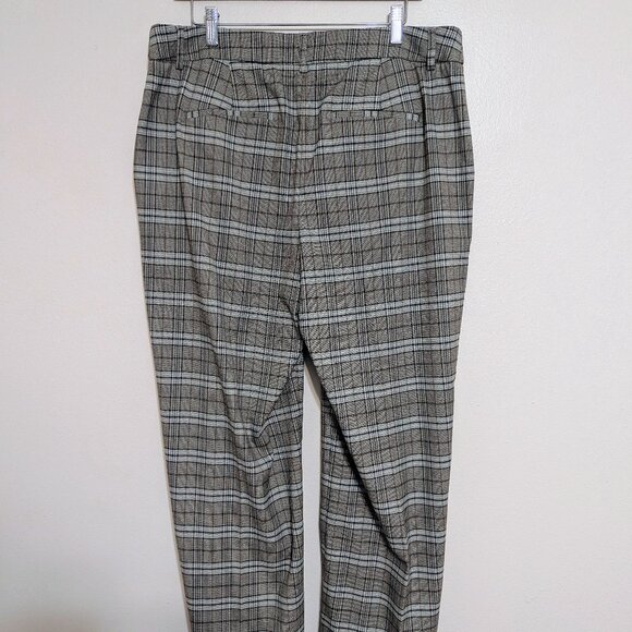 Express Editor Plaid Mid Rise Trouser Pant - Picture 4 of 10